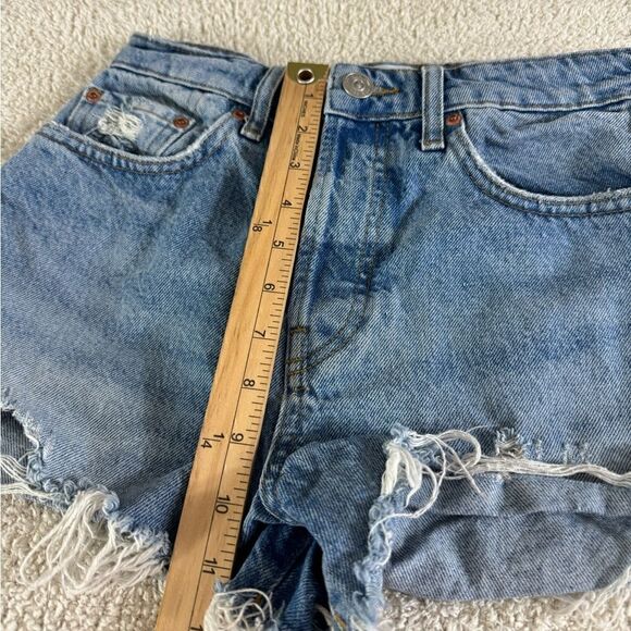 BDG shorts womens Sz 27 jeans summer cut out distress Blue Denim Ripped Western - Picture 9 of 12